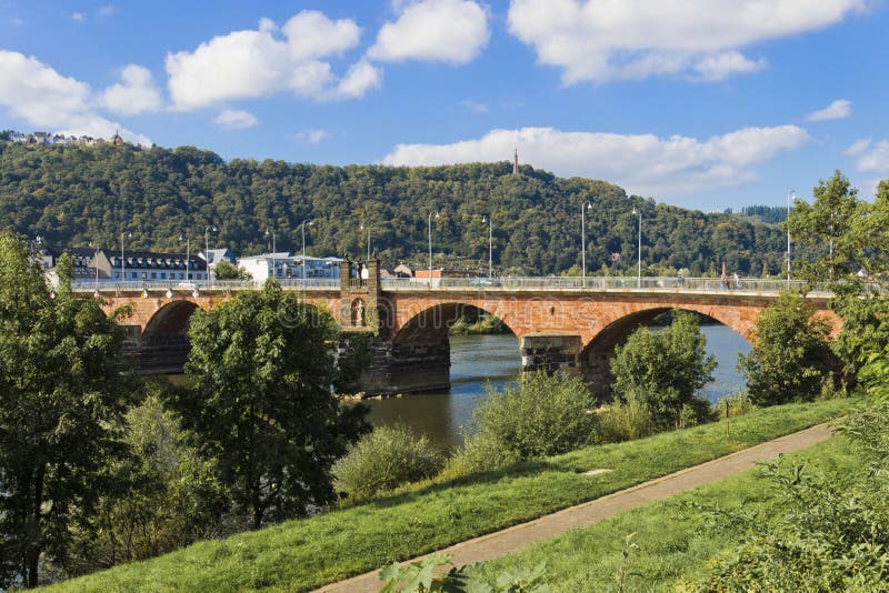 Roman Bridge no Trier imagens de stock