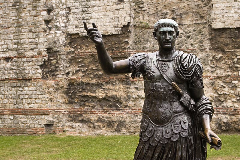 Roman Bronze Statue London stock image. Image of fortification 4149641