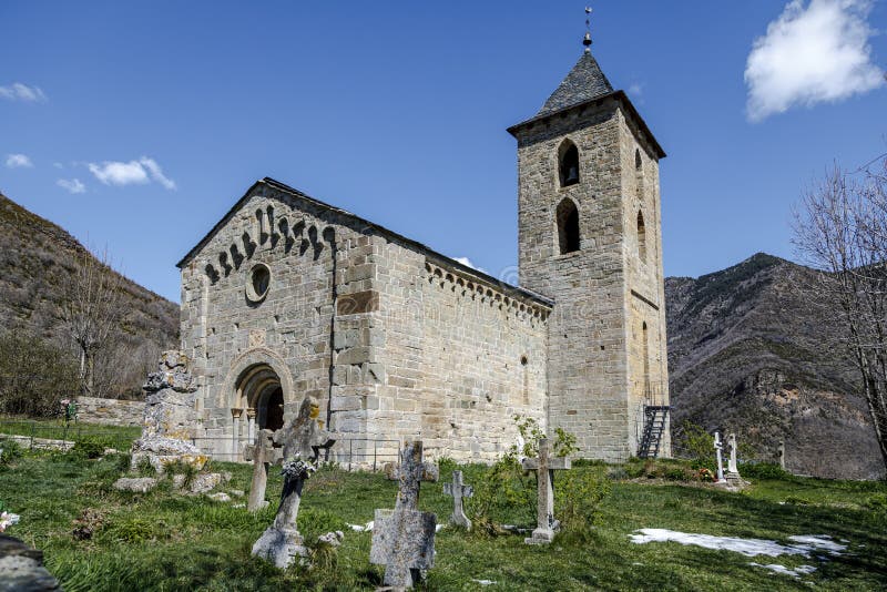 Roman Church of Santa Maria de la Asuncion in Coll Catalonia - Spain