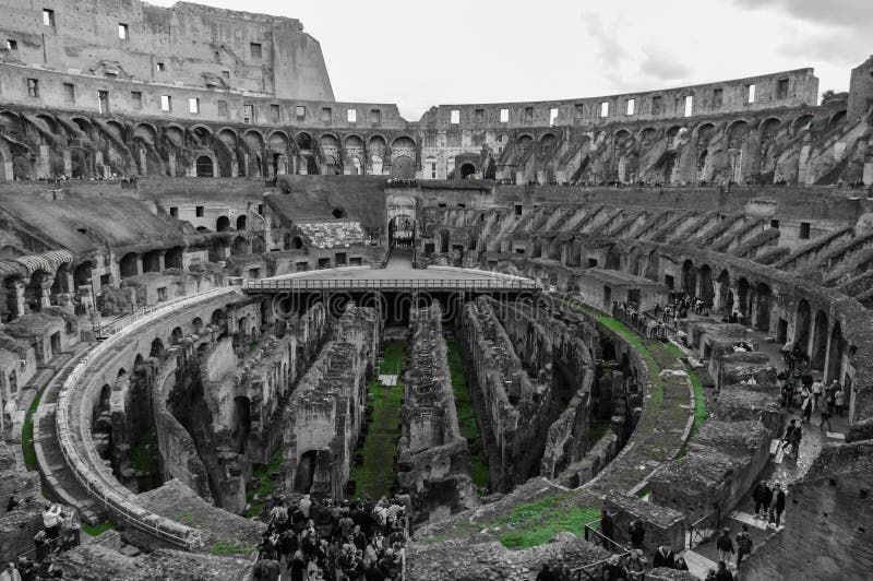 Roman Colosseum fördärvar från inre royaltyfria foton Roman Colosseum fördärvar från inre royaltyfria foton