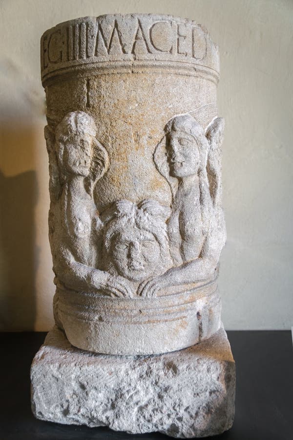 Roman funeral stone urn. stock photo. Image of archeology 74647336