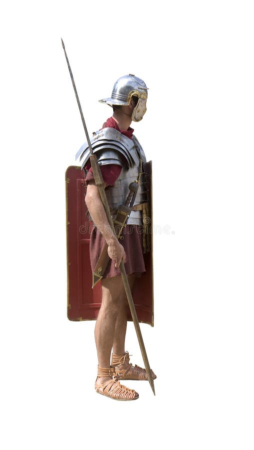 Římského legionáře, vojáka izolovaných na bílém.