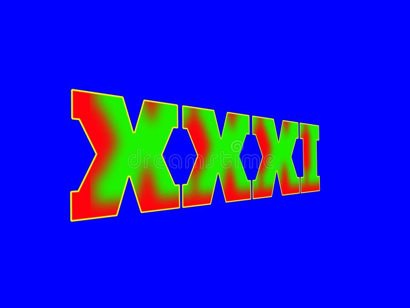 Roman numeral 31 in various colors royalty free illustration