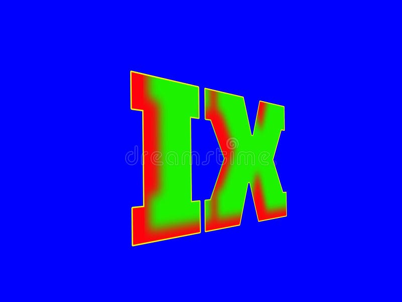 Roman numeral 9 in various colors royalty free illustration