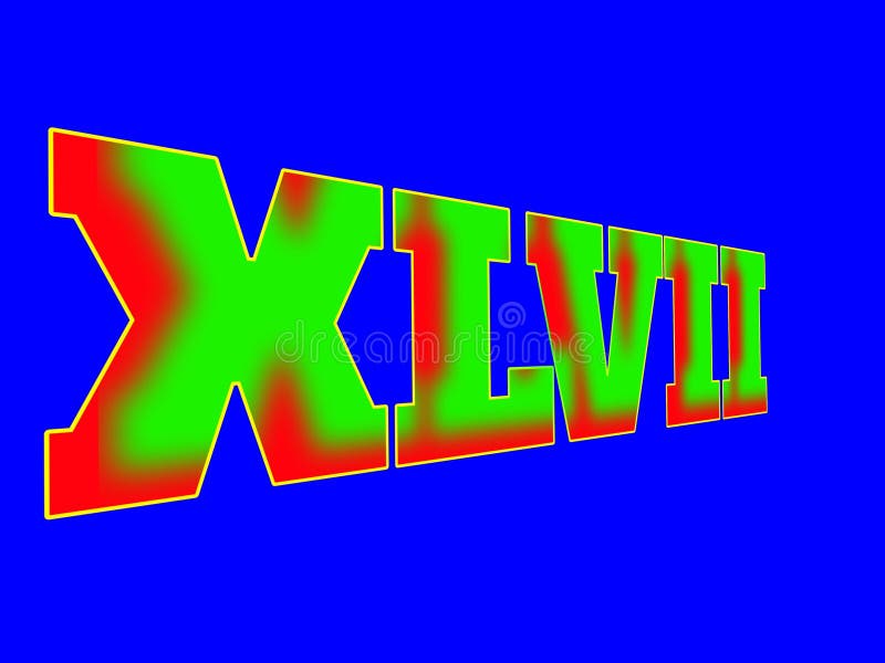 Roman numeral 47 in various colors royalty free illustration