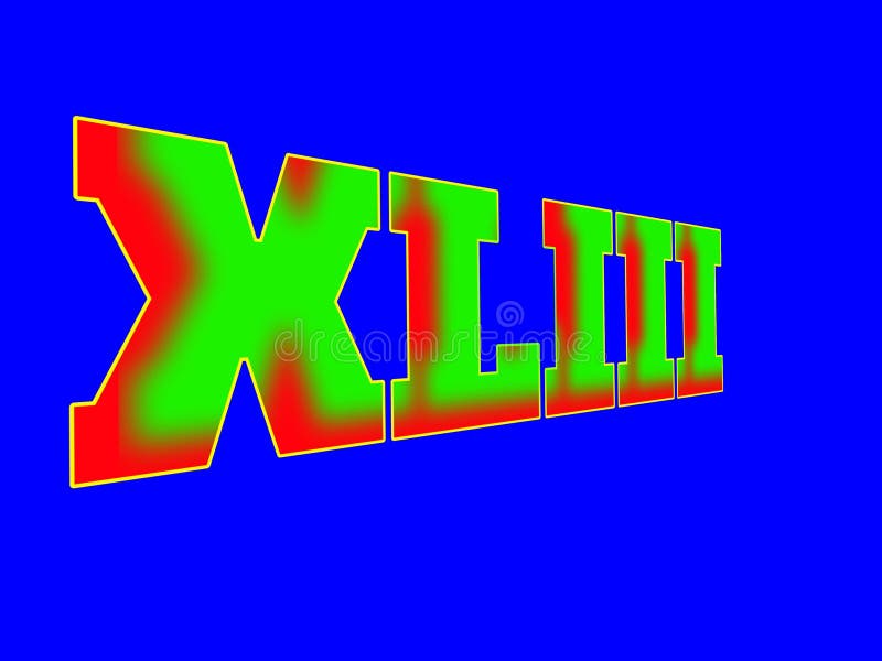 Roman numeral 43 in various colors royalty free illustration