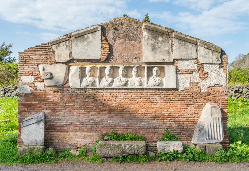 Roman ruins along the ancient Appian Way Appia Antica in Rome.