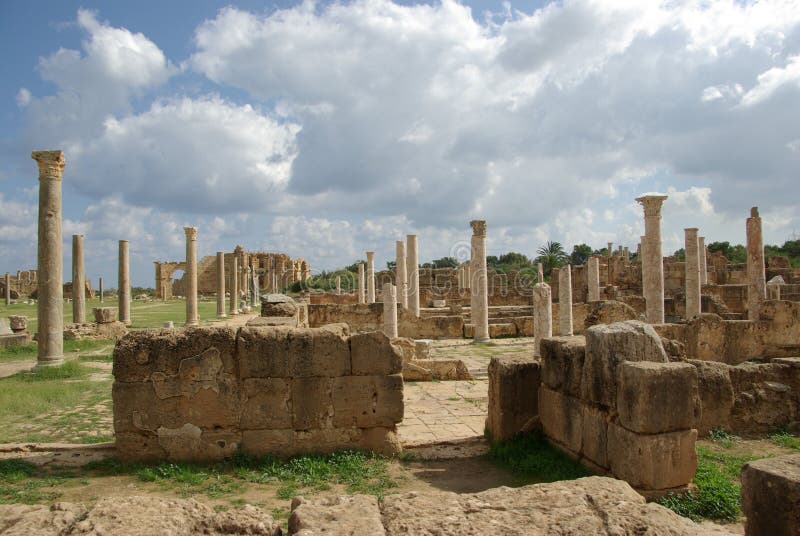 Roman ruins in Leptis Magna, Libya