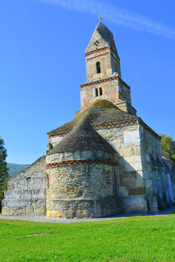 Roman ruins and old Christian church IV century in the village Densus, Transylvania, Romaniaa stock image Roman ruins and old Christian church IV century in the village Densus, Transylvania, Romaniaa stock image