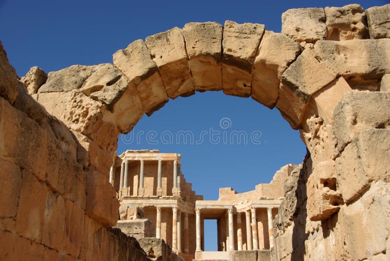 Roman Ruins in Sabratha, Libya Stock Photo - Image of roman, ruins