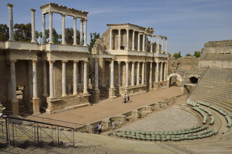 Roman Theatre van Merida royalty-vrije stock foto's Roman Theatre van Merida royalty-vrije stock foto's