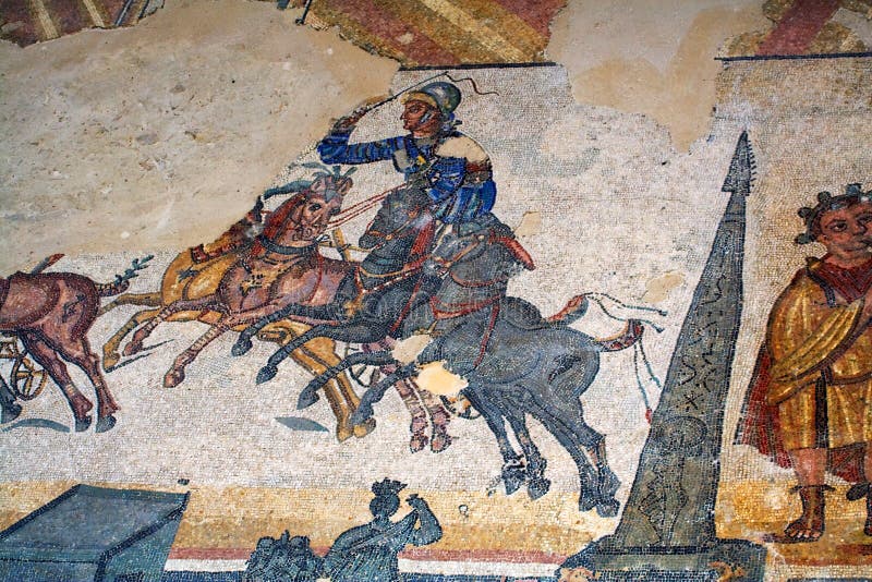 Roman villa mosaic - Sicily royalty free stock images