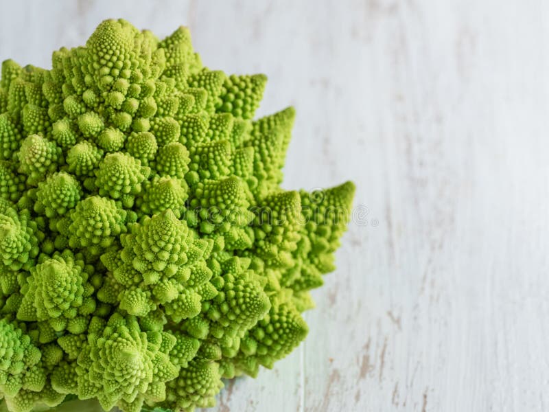 Organic Romanesco Broccoli Growing In The Garden Stock Image Image of