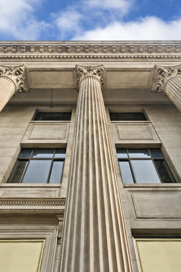 Romanesque Building with Ornamental Pillars Stock Image Image of