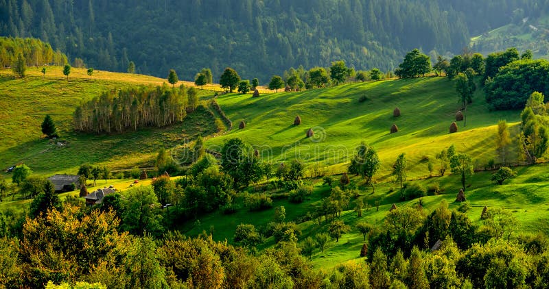 Romania , Apuseni mountain in the spring , traditional houses