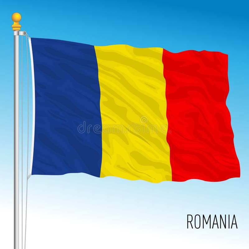 Bandiera E Stemma Della Romania Illustrazione Vettoriale - Illustrazione di  colore, bordo: 109153574