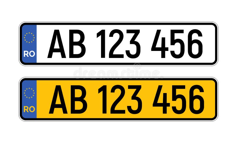 27 EU Car Number Plate ID, Vector Illustration Stock Vector
