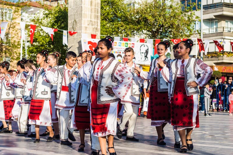 Romania Folk Dancers in National Sovereignty and Children`s Day ...