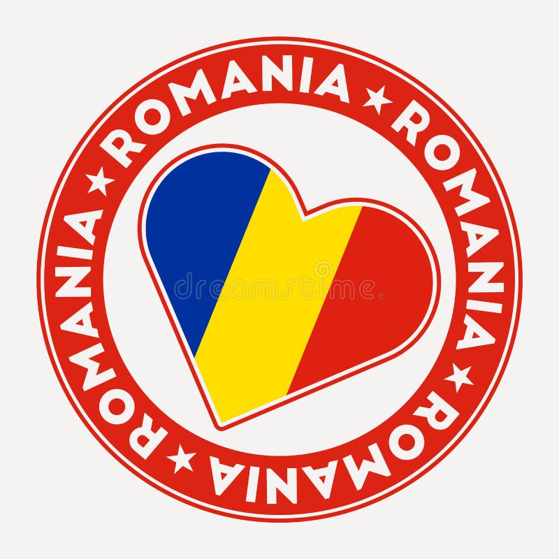 Romania heart flag badge. stock vector. Illustration of republican ...