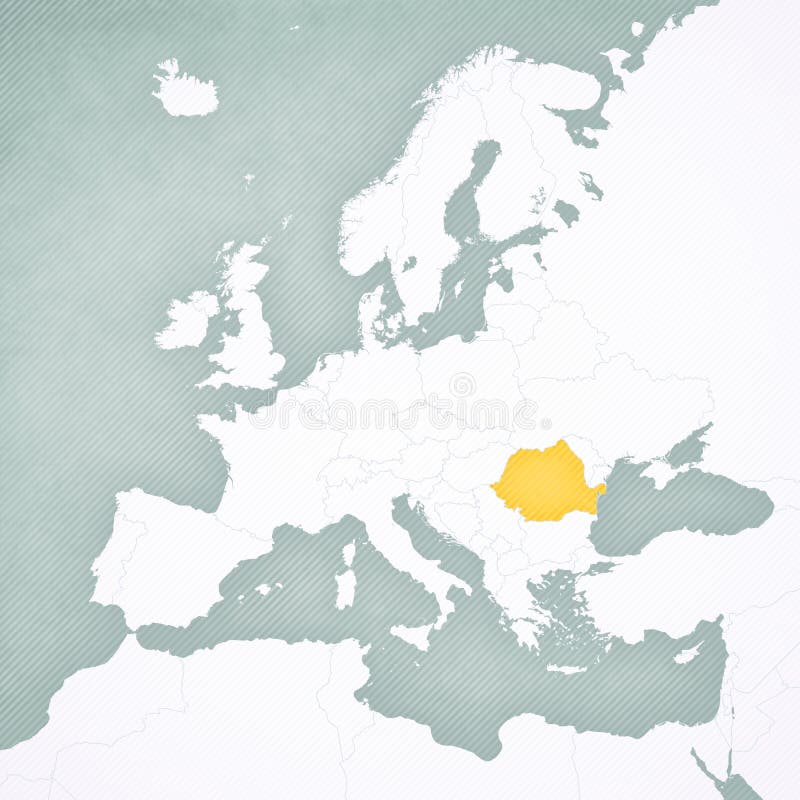 Map of Europe - Romania vector illustration