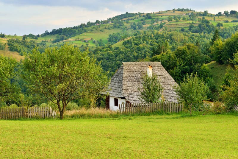 Romanian Traditional Village House Stock Photo - Image of cottage ...