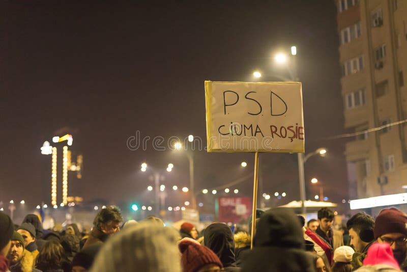 Romanians protest w Wiktoria kwadracie zdjęcia royalty free Romanians protest w Wiktoria kwadracie zdjęcia royalty free