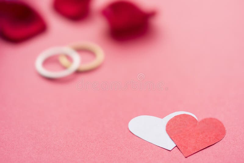 Valentines Day Background Beautiful Greeting Card With White Frame Space  For Text Red Heart In Paper Cut Technique Flying Over Bright Pink Background  Romantic Wedding Anniversary Background Love Stock Photo  Download