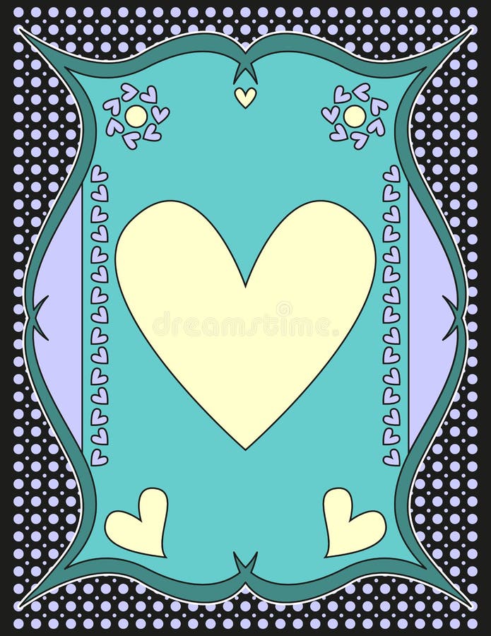 Romantic background with dots and hearts royalty free illustration