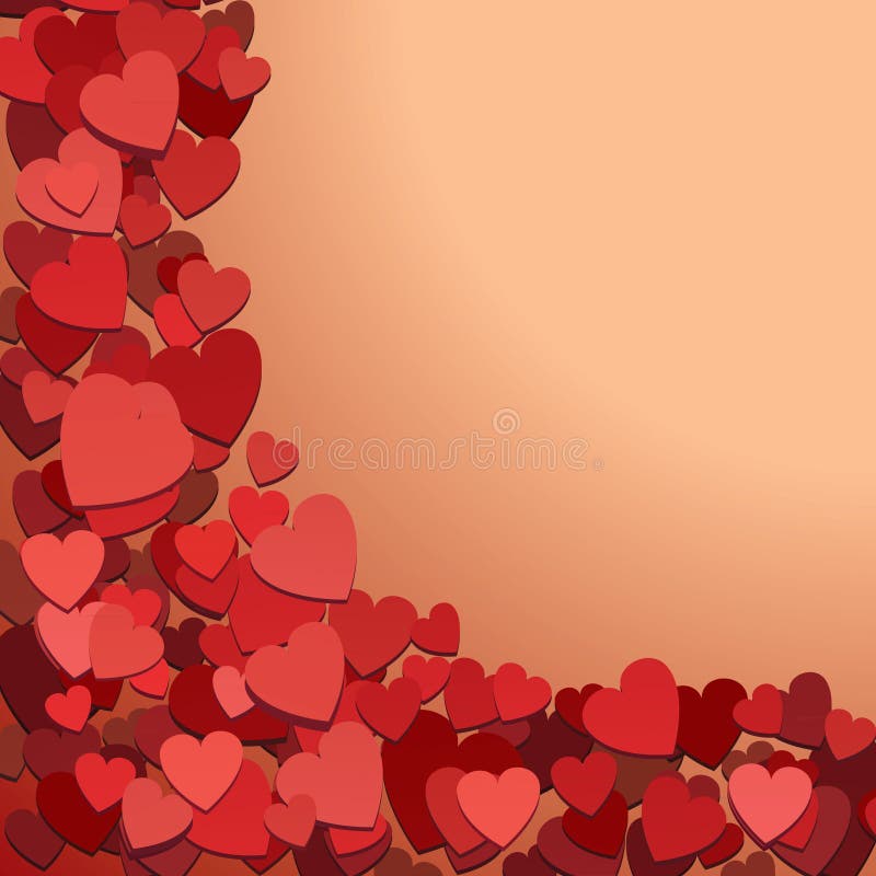 Romantic background with hearts