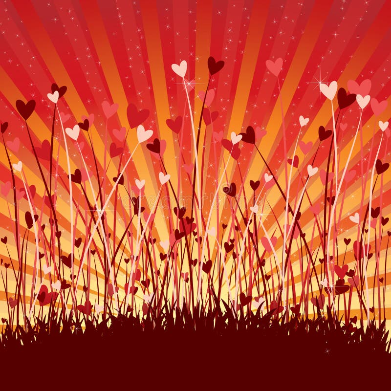 Romantic background with hearts