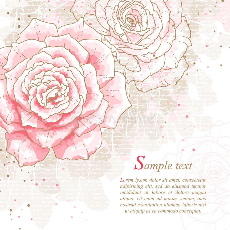 Romantic background with pink roses stock illustration Romantic background with pink roses stock illustration