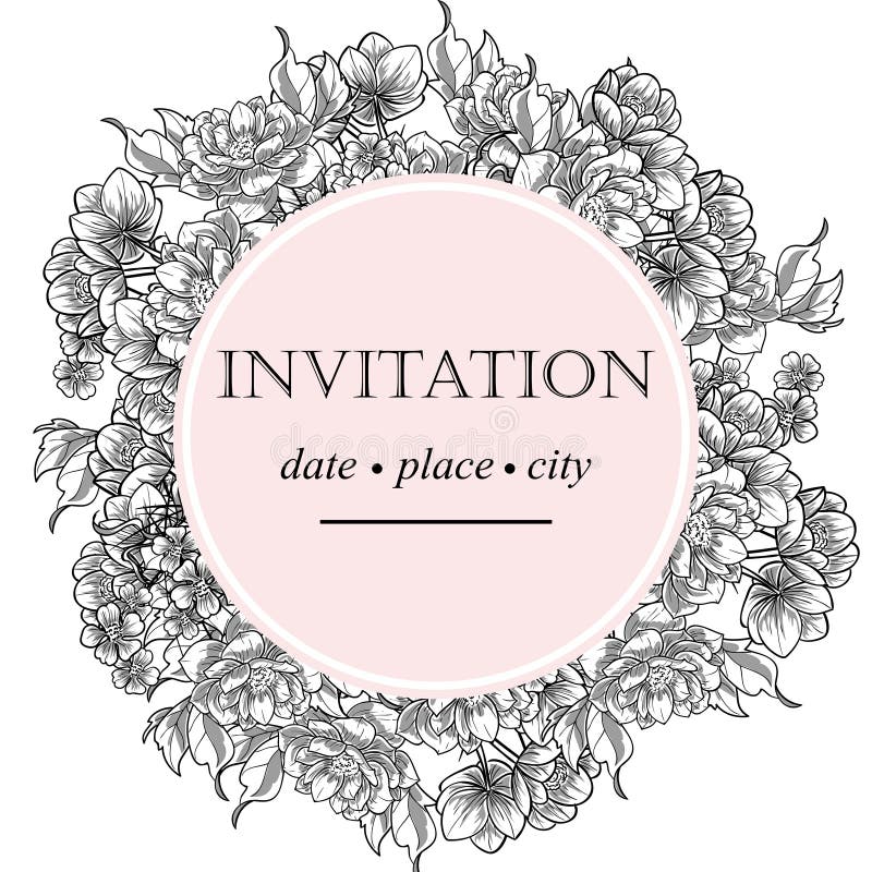 Romantic botanical invitation