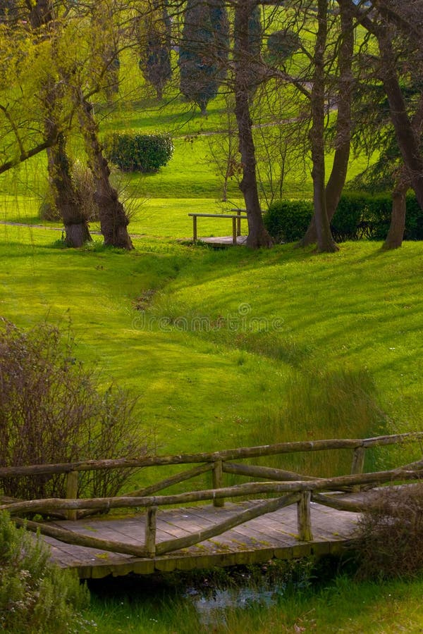 Romantic bridges stock image. Image of green, river, trees 3255887