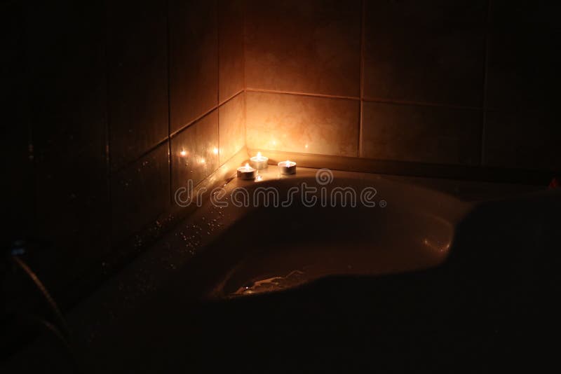 Romantic Candle Lights Bath Stock Image Image of light, candle 119365905