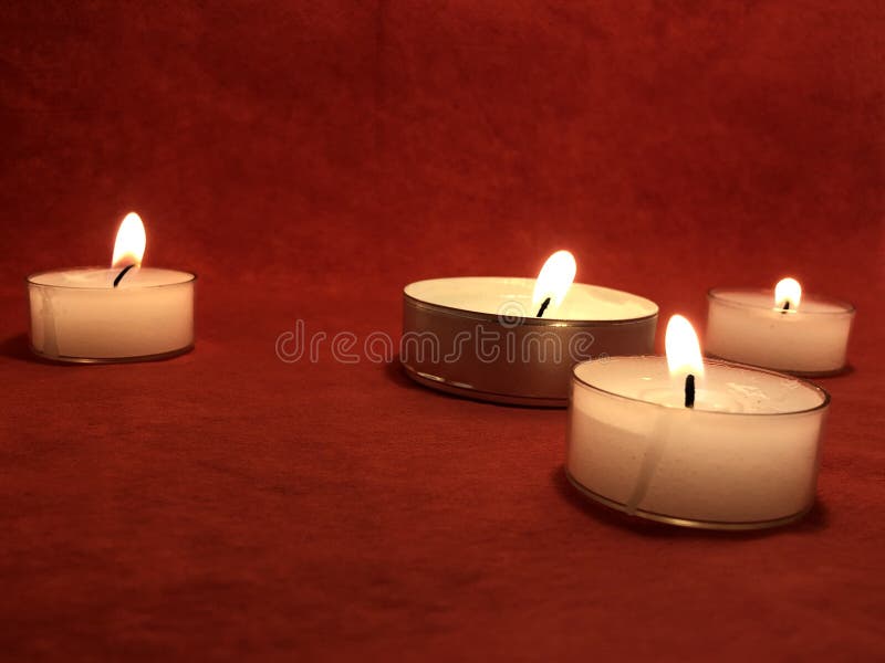 View of Romantic Candles on Colorful Background Stock Image Image of