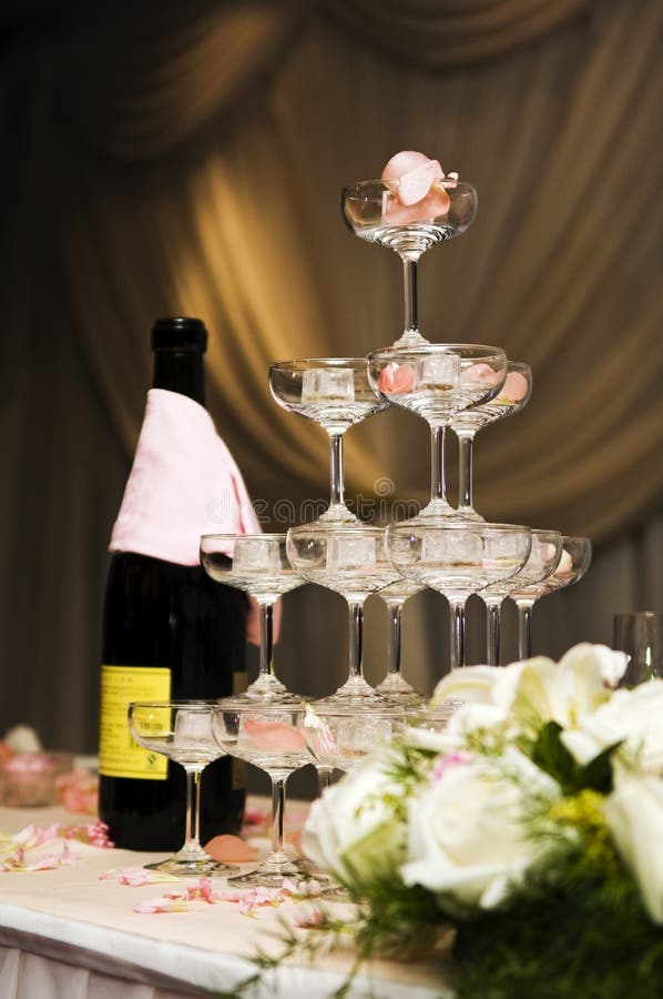 Romantic champagne tower