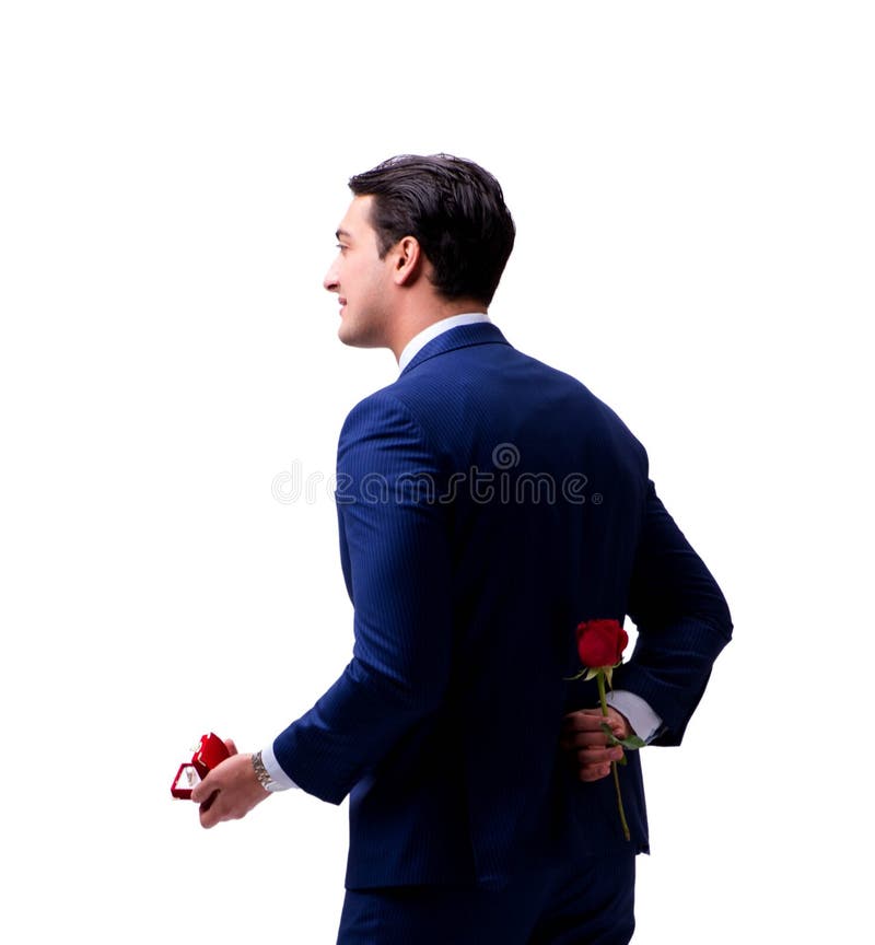 Romantic Concept with Man Making Marriage Proposal Stock Image - Image