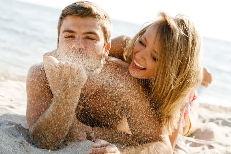 Romantic couple on the seaside