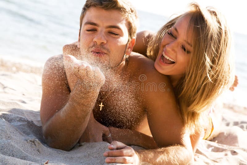 Romantic couple on the seaside