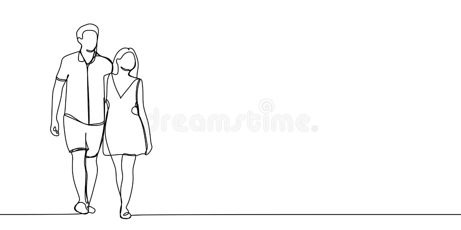 Couple Love Romantic Vector Hd PNG Images, Continuous One Line Drawing Of  Couple Walking Man And Woman In Love And Happy Vector Romantic Moment  Minimalism Style, Love Drawing, Wing Drawing, Woman Drawing