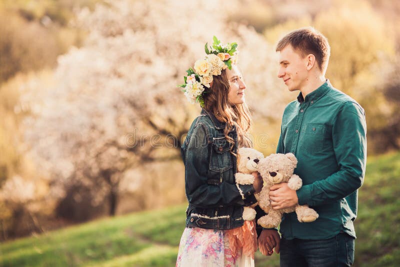 Romantic date of young couple in love stock photos Romantic date of young couple in love stock photos