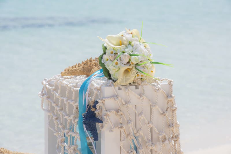 Romantic decoration on a tropical beach paradise