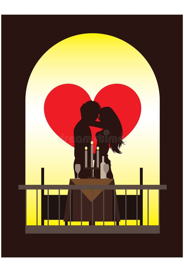 Romantic Dinner vector illustration