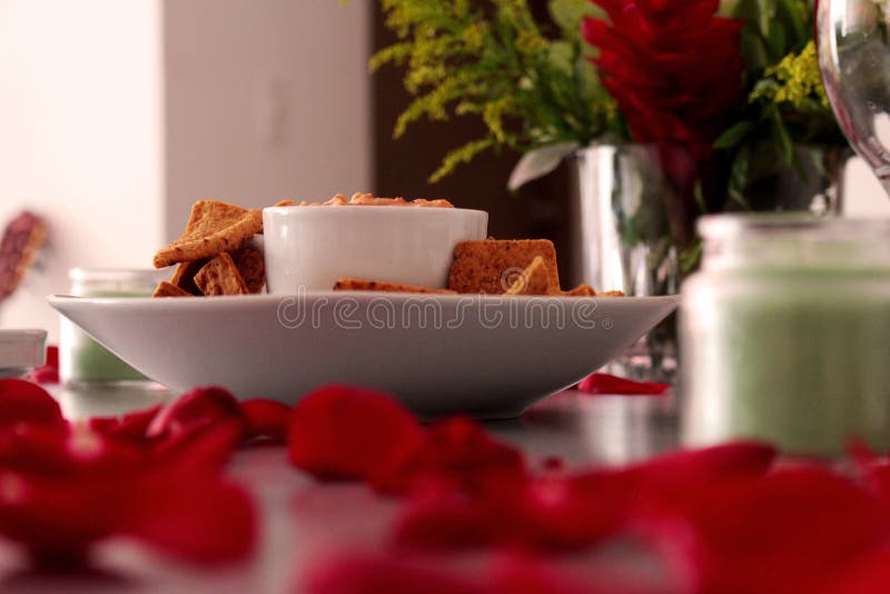 Romantic Dinner with Petals Stock Image Image of icing, petal 232270707