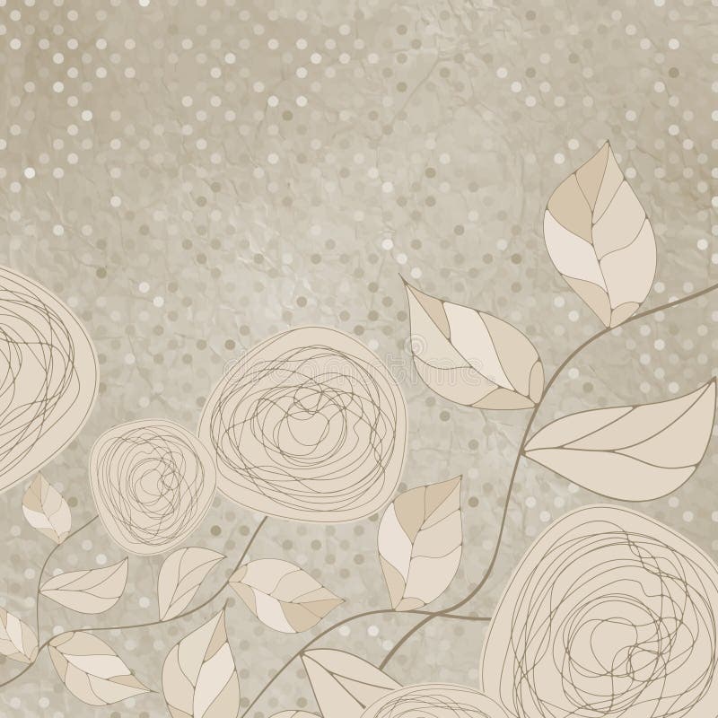 Romantic floral with vintage roses. EPS 8