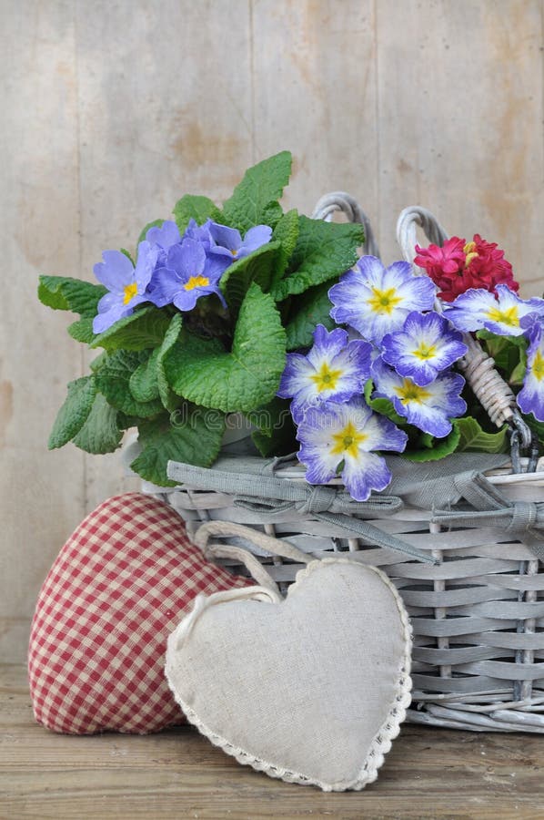 Romantic flowers basket