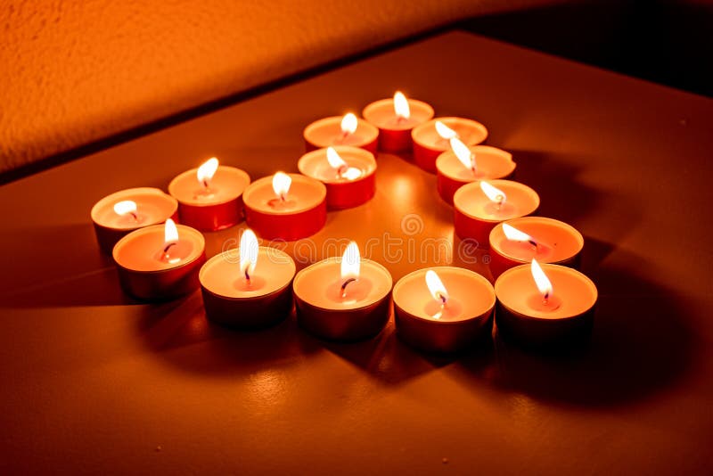 Romantic Heart Made of Candles. Stock Photo Image of candle, february