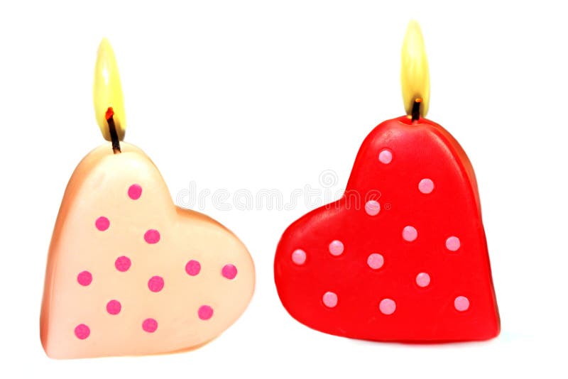 Romantic Heart Shaped Candles Set Stock Image Image of marry, beauty 12553841