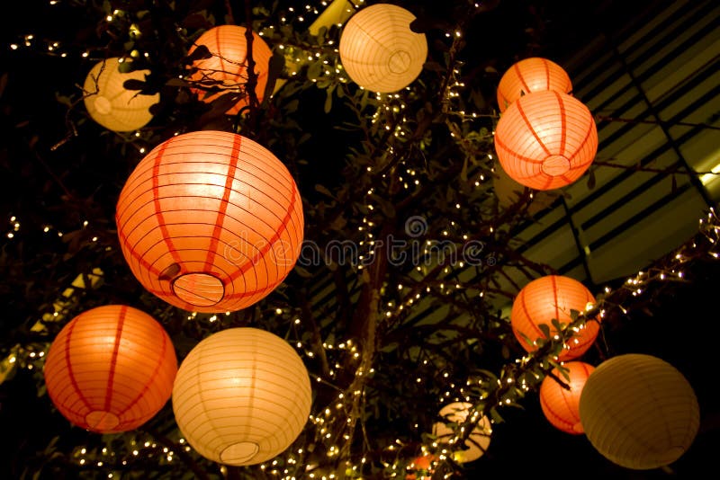 Romantic japanese paper lantern royalty free stock photo Romantic japanese paper lantern royalty free stock photo