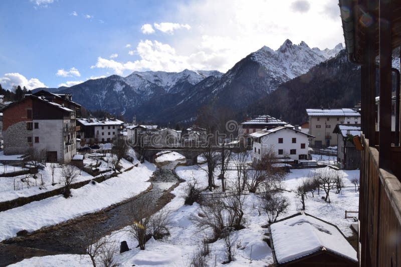 Landscape with snow in Forni di Sopra